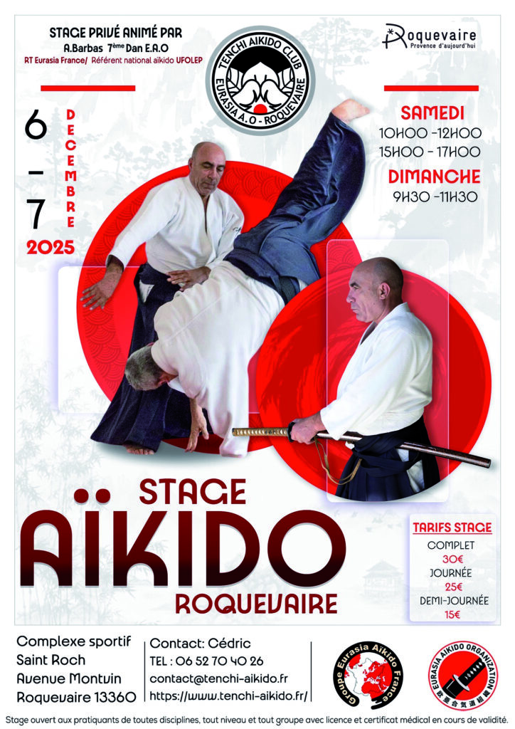 Stage d’Aïkido avec Antonio Barbas les 6 et 7 décembre